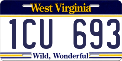 WV license plate 1CU693