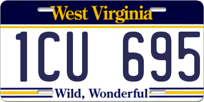 WV license plate 1CU695