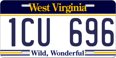 WV license plate 1CU696