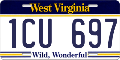 WV license plate 1CU697