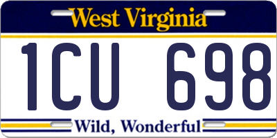 WV license plate 1CU698