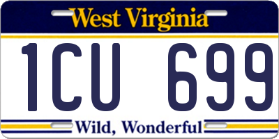 WV license plate 1CU699