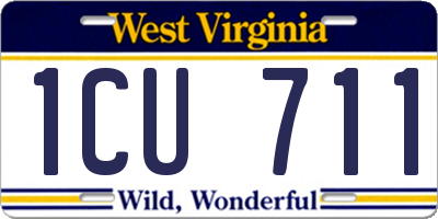 WV license plate 1CU711