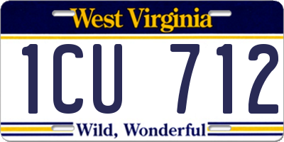 WV license plate 1CU712
