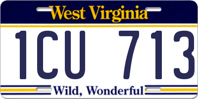 WV license plate 1CU713