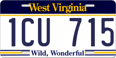 WV license plate 1CU715