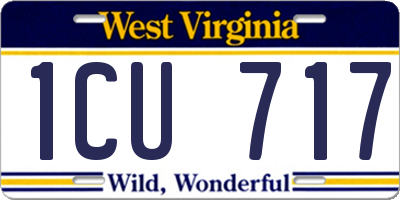 WV license plate 1CU717