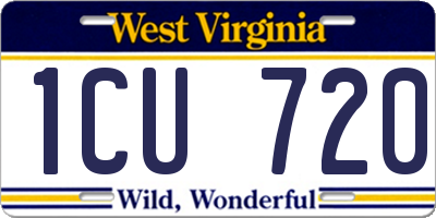 WV license plate 1CU720