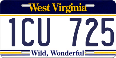 WV license plate 1CU725