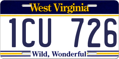 WV license plate 1CU726