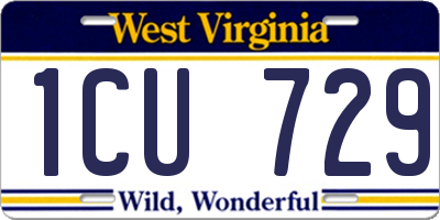 WV license plate 1CU729