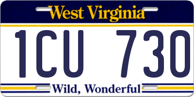 WV license plate 1CU730