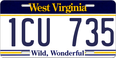 WV license plate 1CU735