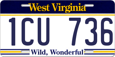 WV license plate 1CU736