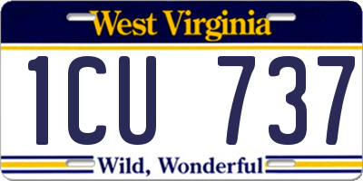 WV license plate 1CU737