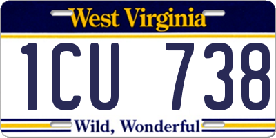 WV license plate 1CU738