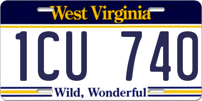 WV license plate 1CU740