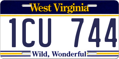 WV license plate 1CU744