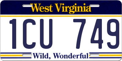 WV license plate 1CU749
