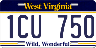 WV license plate 1CU750