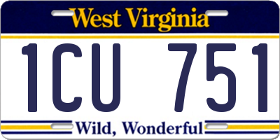 WV license plate 1CU751