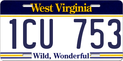 WV license plate 1CU753