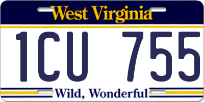 WV license plate 1CU755