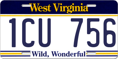 WV license plate 1CU756