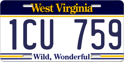 WV license plate 1CU759
