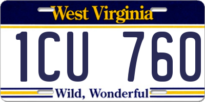 WV license plate 1CU760