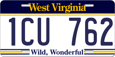 WV license plate 1CU762
