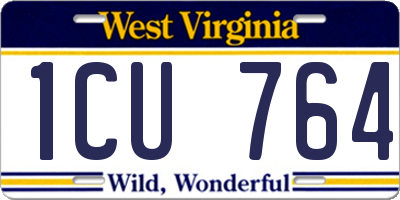 WV license plate 1CU764