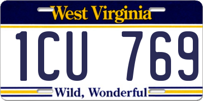 WV license plate 1CU769