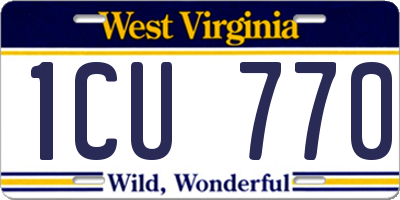 WV license plate 1CU770