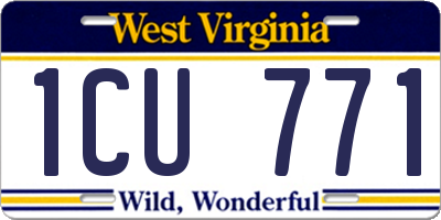 WV license plate 1CU771