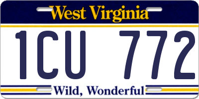 WV license plate 1CU772