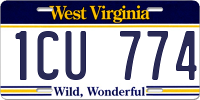 WV license plate 1CU774