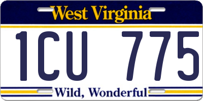 WV license plate 1CU775