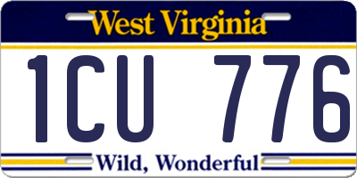 WV license plate 1CU776