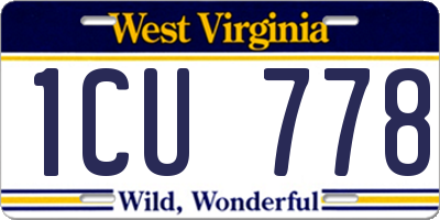WV license plate 1CU778