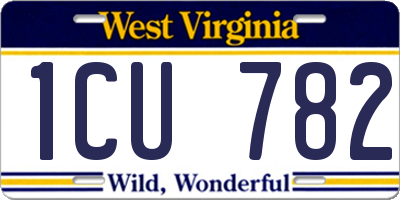 WV license plate 1CU782