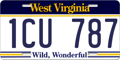 WV license plate 1CU787