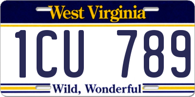 WV license plate 1CU789