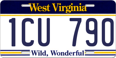 WV license plate 1CU790