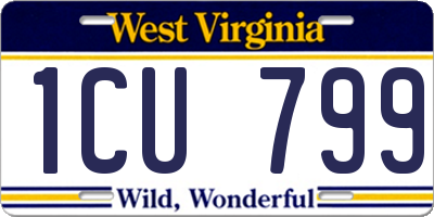 WV license plate 1CU799