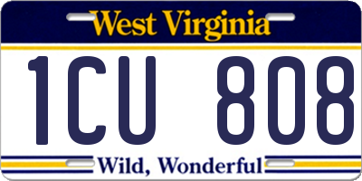 WV license plate 1CU808