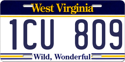 WV license plate 1CU809