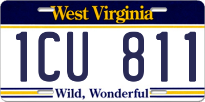 WV license plate 1CU811