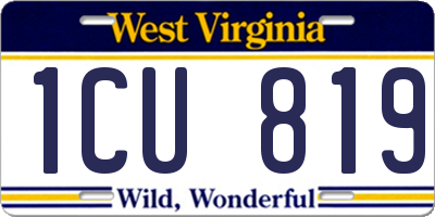 WV license plate 1CU819