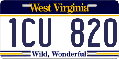 WV license plate 1CU820